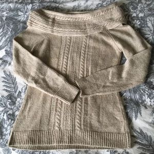 WHBM Cold Over Shoulder Sweater - Gold!